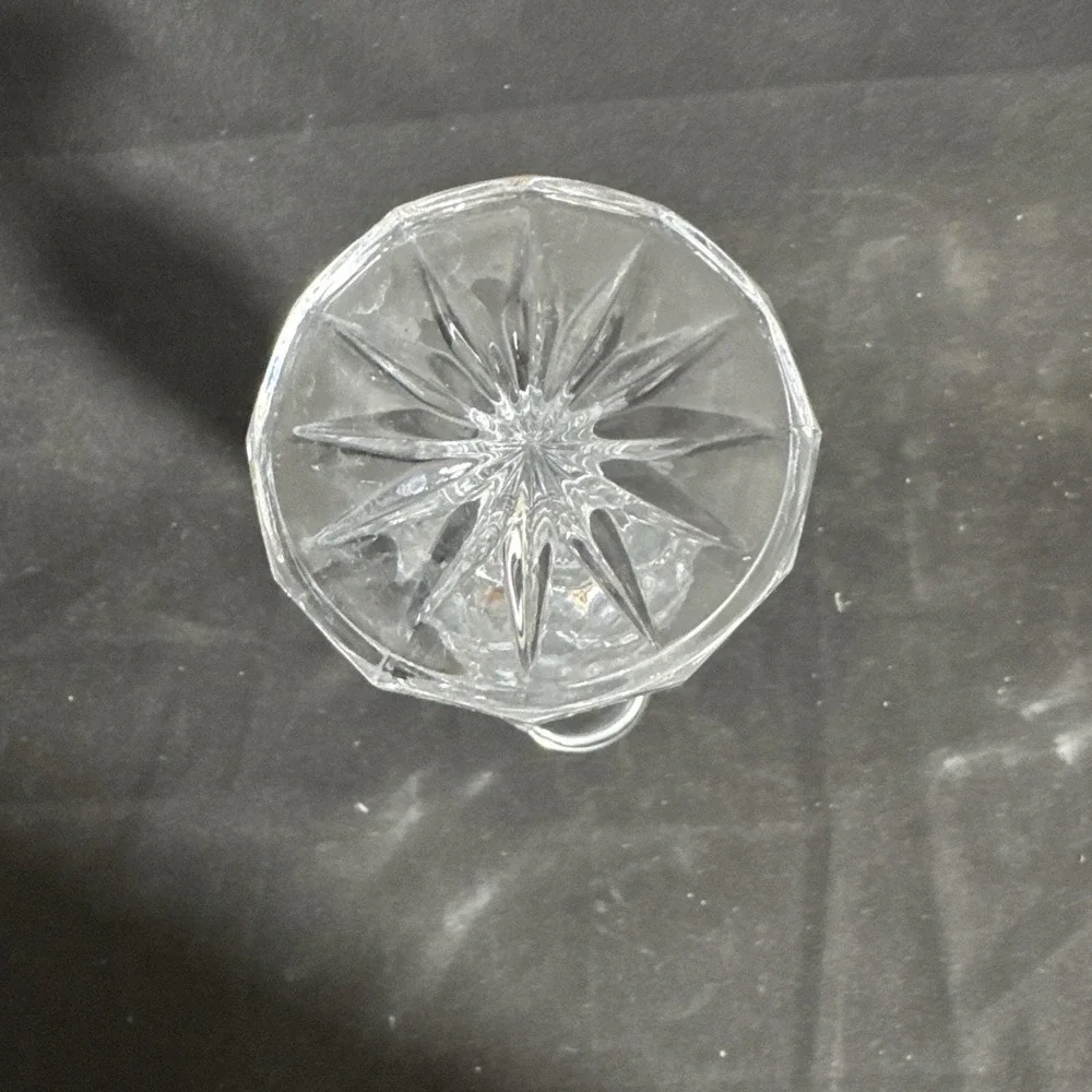 Vintage Glass Vase Tulip Topped Clear With Starburst Design